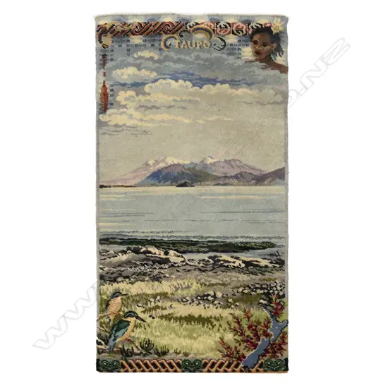 A vintage Feltex picture rug,