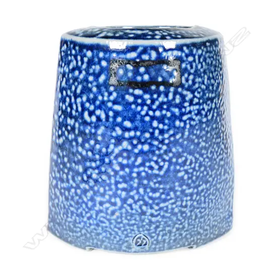 Duncan Shearer blue salt glazed vase,