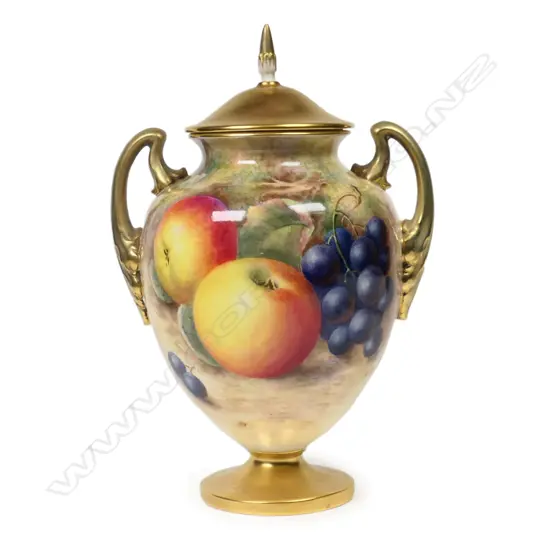 A Royal Worcester lidded urn,