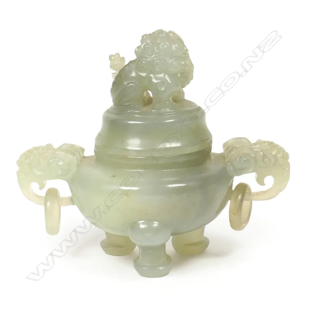 CHINESE QING JADE INCENSE BURNER H.135mm... Image 1++