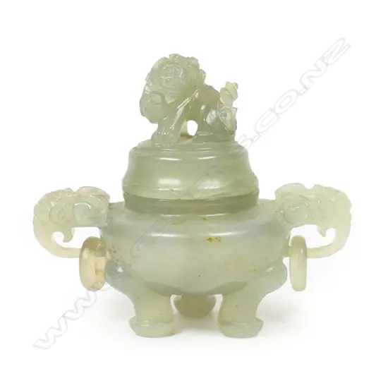 CHINESE QING JADE INCENSE BURNER H.135mm...