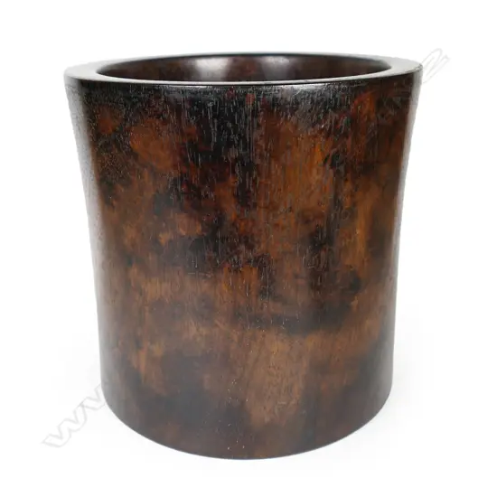 A Chinese Huanghuali wood brush pot,
