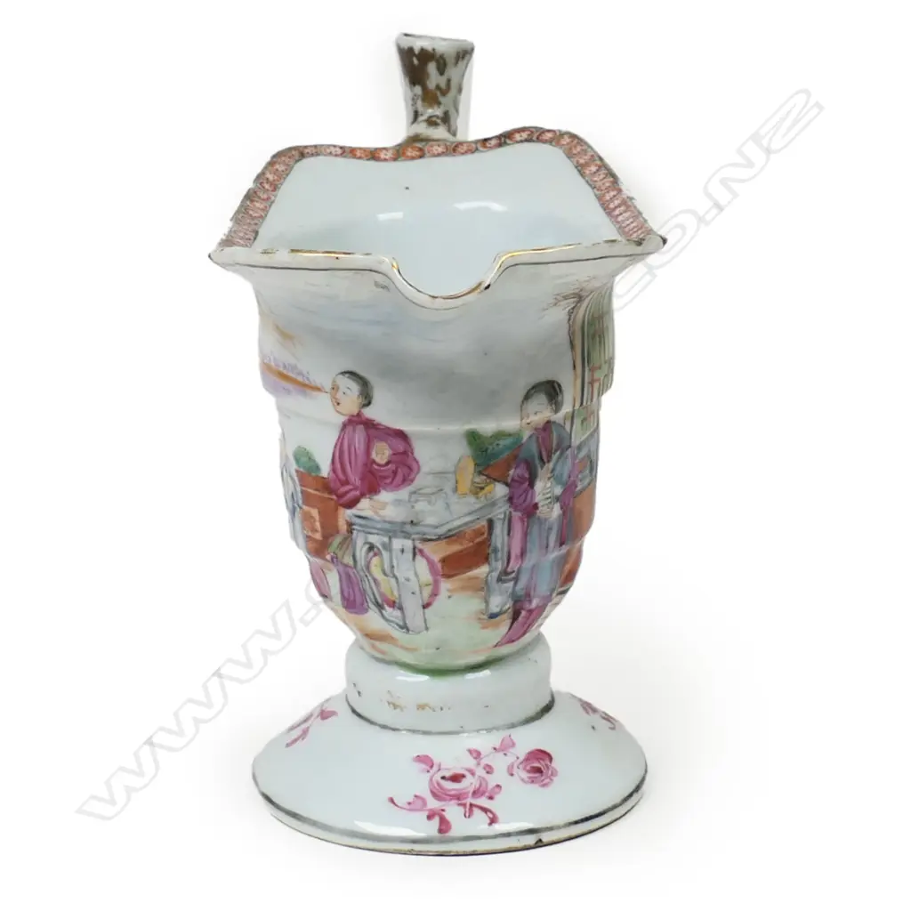 An 18thC Chinese export porcelain famille rose creamer, Qianlong (1736--1795), Image 1++