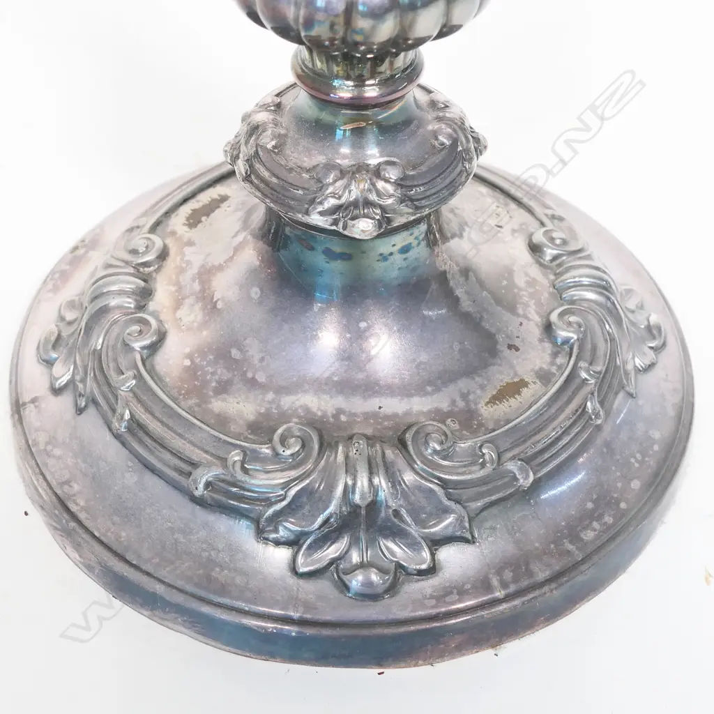 A pair of early 20thC silver on copper table candelabra Image 1++