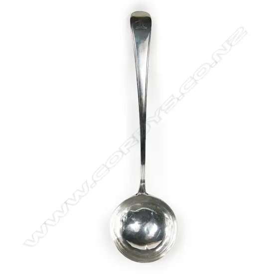 A George III silver soup ladle,
