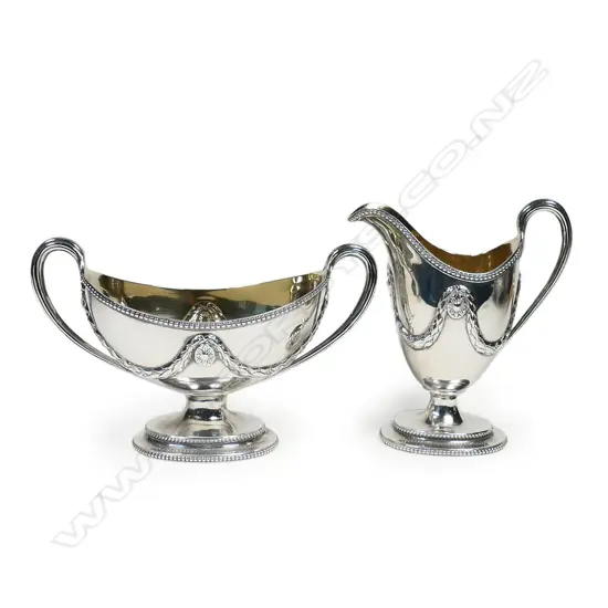 A Victorian silver sugar bowl and creamer,
