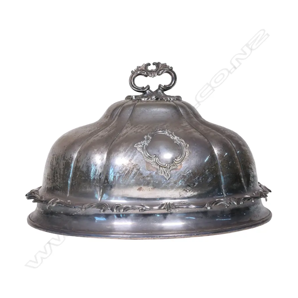 A large and impressive Victorian silver plate food cover, Image 1++