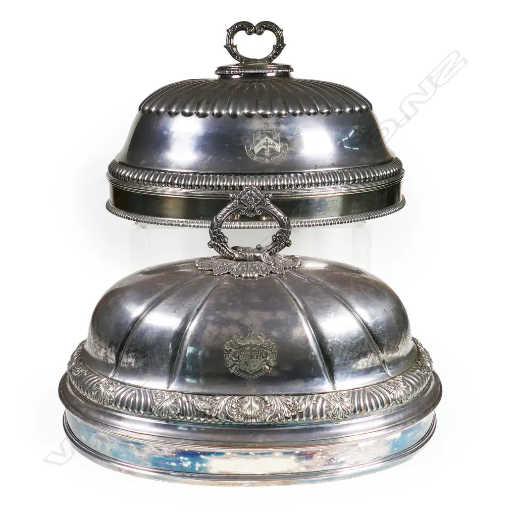 Two small Victorian silver plate food domes, Image 1++