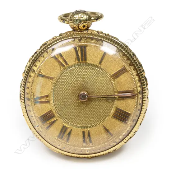 An 18ct gold, open face pocket watch by Robert Morton, Edinburgh, hallmarked 1820