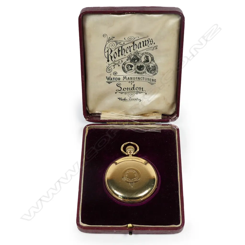 An 18ct gold Rotherhams, London hunter case pocket watch, Image 1++