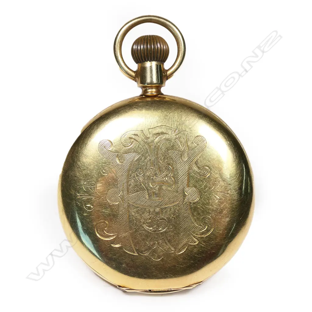 An 18ct gold American Waltham, 'Beacon' Model hunter case pocket watch, Image 1++