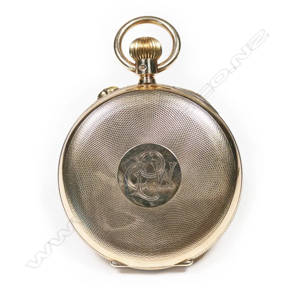 A 9ct gold half hunter pocket watch, by J. W Benson, Ludgate Hill, London, Image 1++