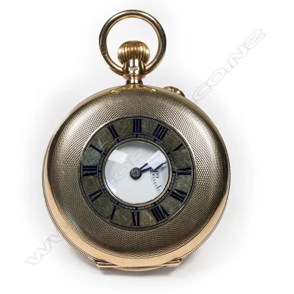 A 9ct gold half hunter pocket watch, by J. W Benson, Ludgate Hill, London, Image 1++