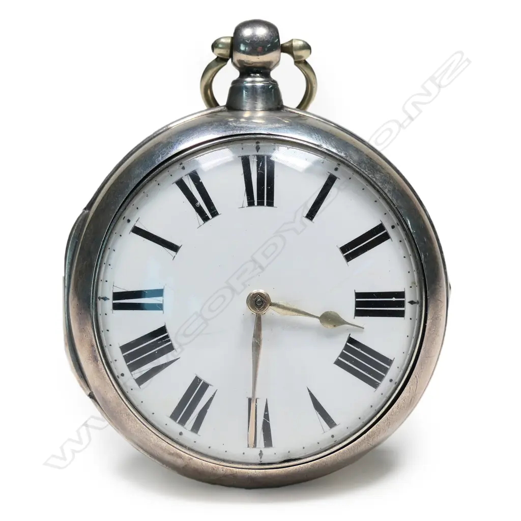 An antique silver pair case watch by Jonathan Noakes, Burwash Image 1++