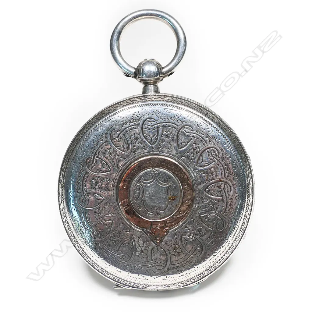 A Victorian silver cased, open face large pocket watch Image 1++