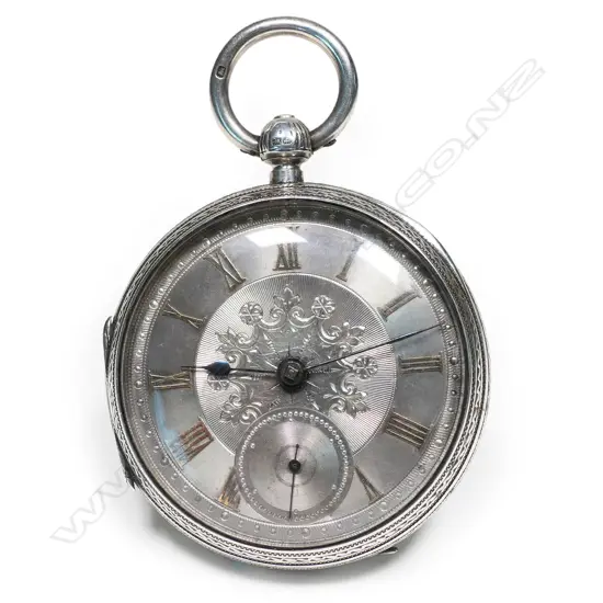 A Victorian silver cased, open face large pocket watch