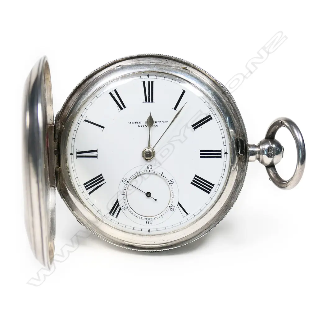 A Victorian silver,  large hunter cased pocket watch  by John Forrest Image 1++