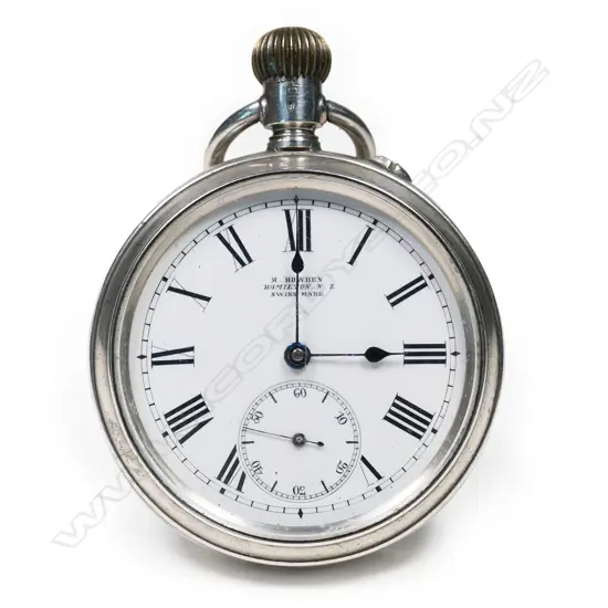 A rare Swiss made double-sided pocket watch /stopwatch c.1900s,