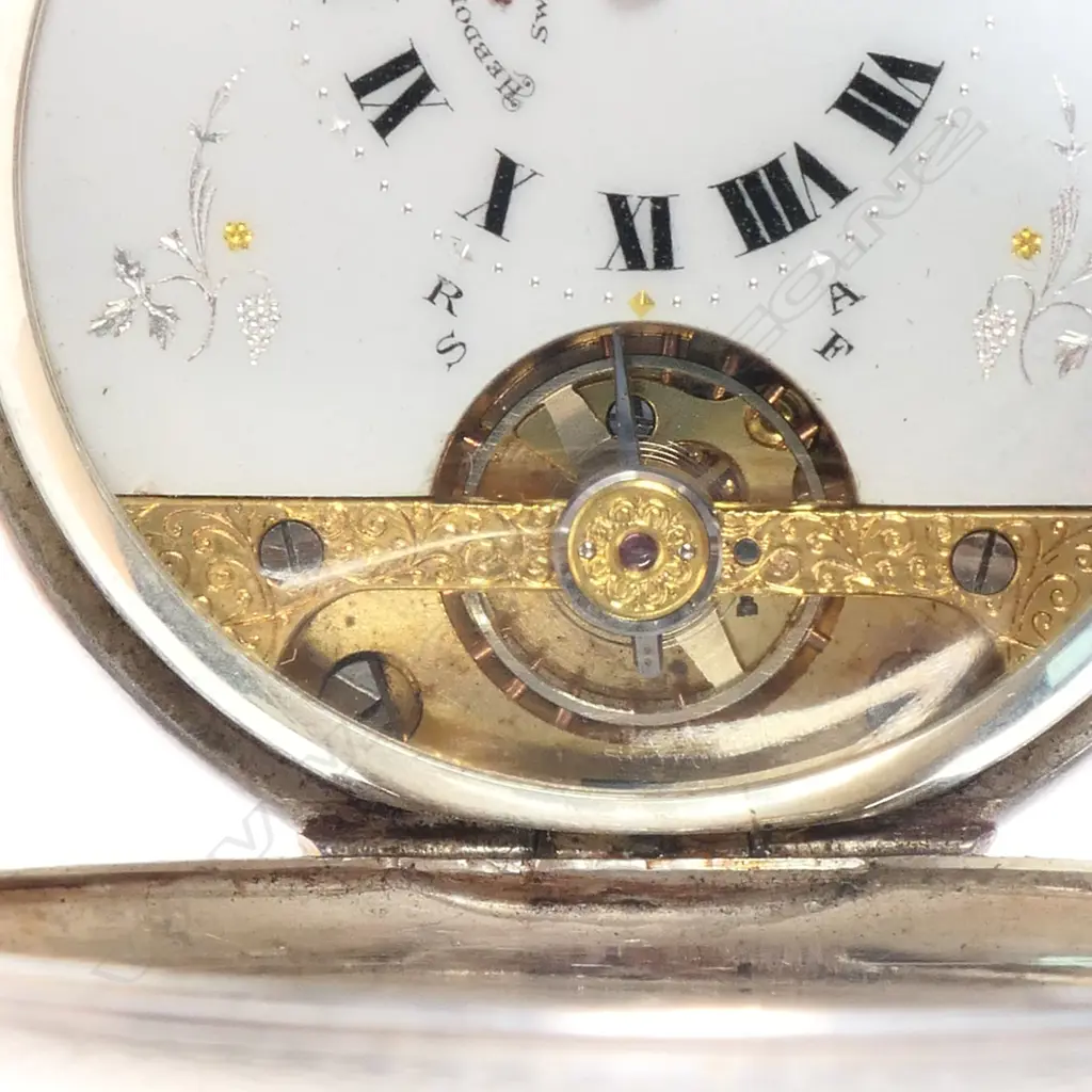 An early 20thC silver Hebdomas 8-day hunter pocket watch, Image 1++