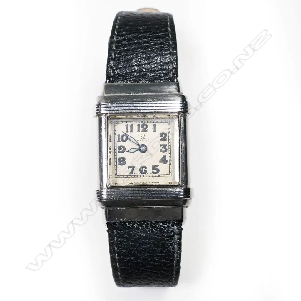 A rare Omega Marine wristwatch, c.1939, the first watch tested to withstand underwater depths, design patented 1932. Image 1++