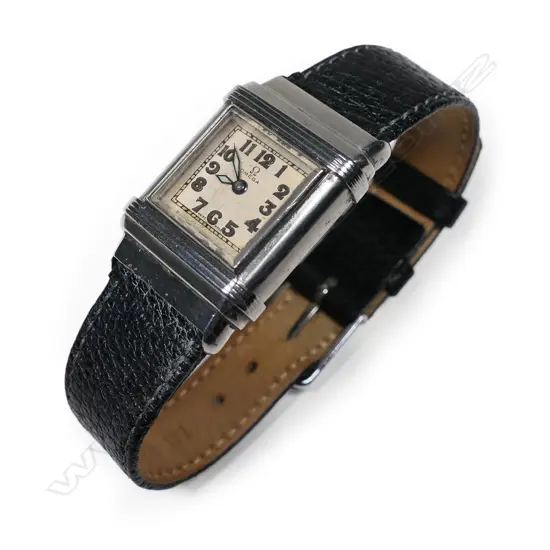 A rare Omega Marine wristwatch, c.1939, the first watch tested to withstand underwater depths, design patented 1932.