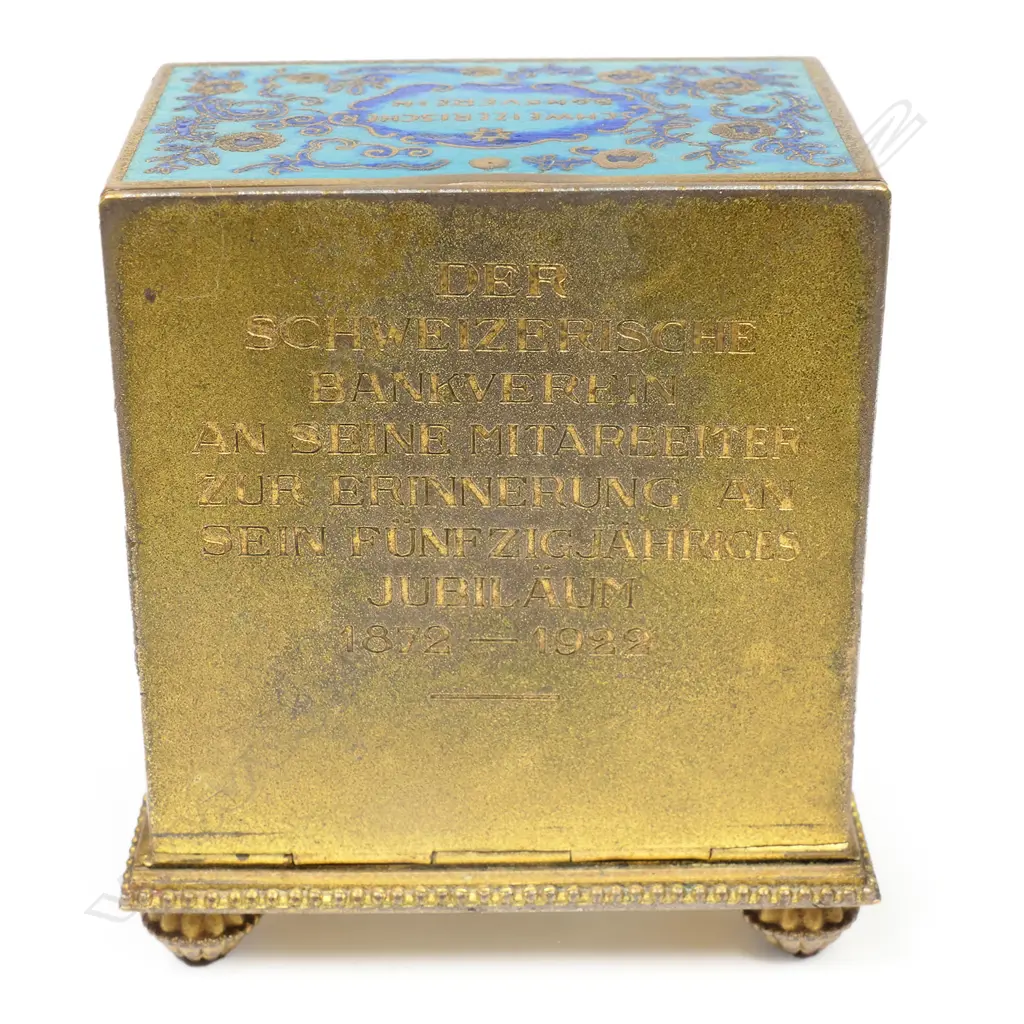 A c.1900  Swiss Zenith champlevé enamel cased miniature clock, Image 1++