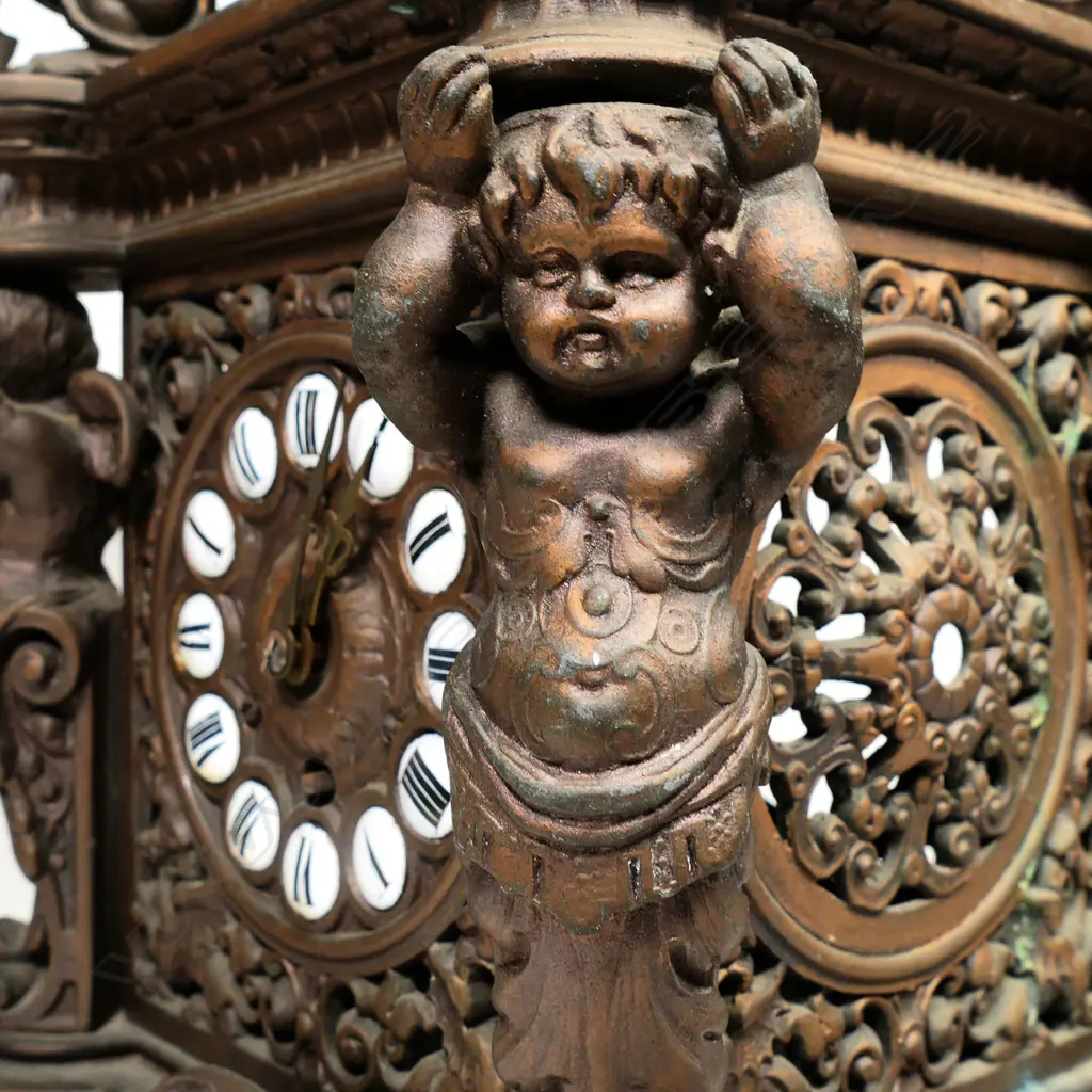 A fancy 19thC European bronzed spelter bracket clock, Image 1++