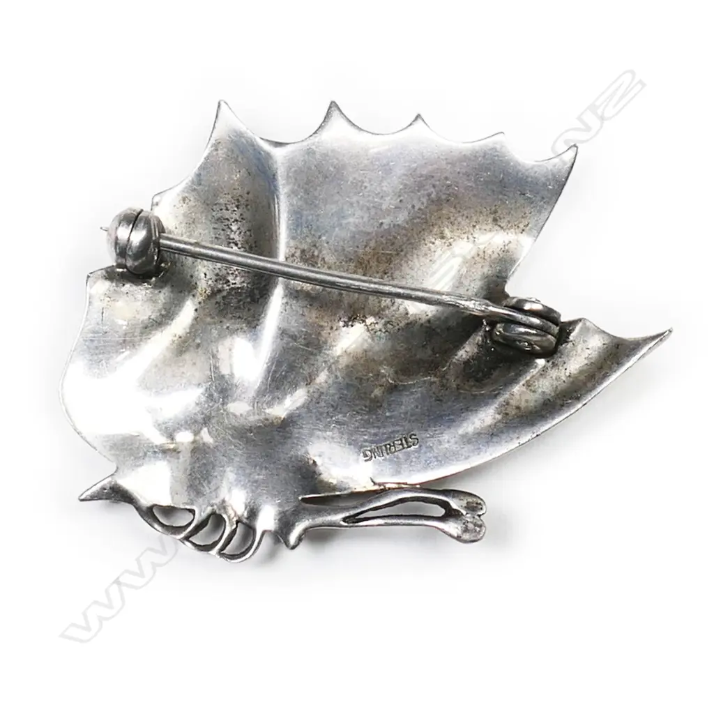 A vintage silver, enamel and marcasite butterfly brooch, Image 1++