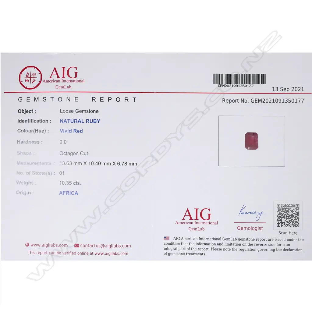 A loose ruby gemstone, Image 1++