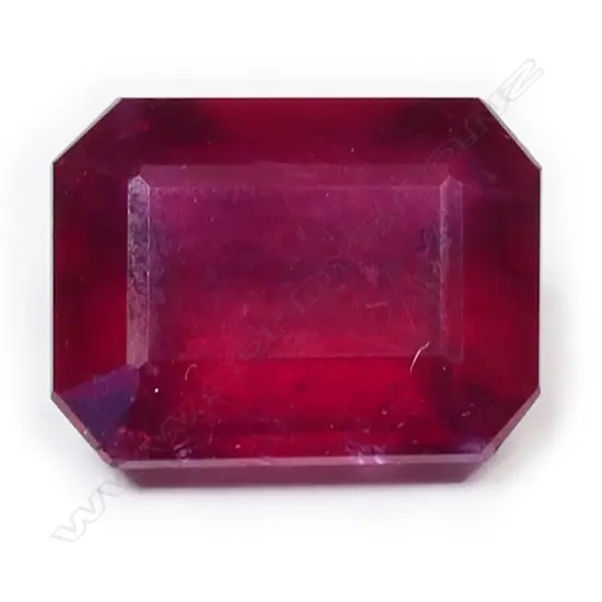 A loose ruby gemstone,