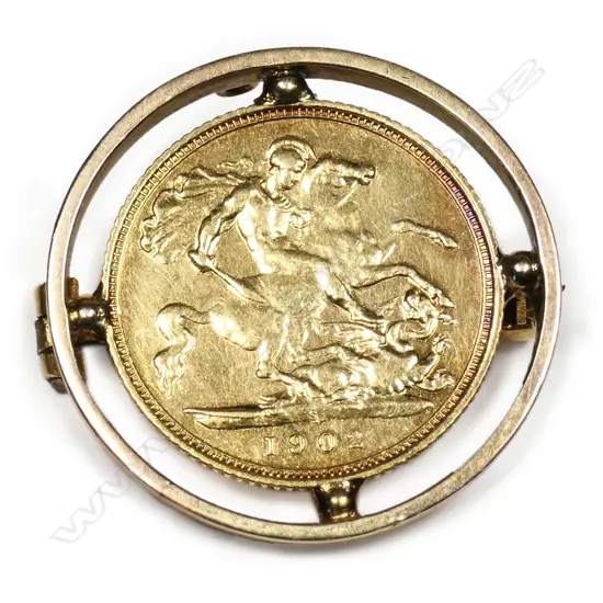A 1902 half sovereign,