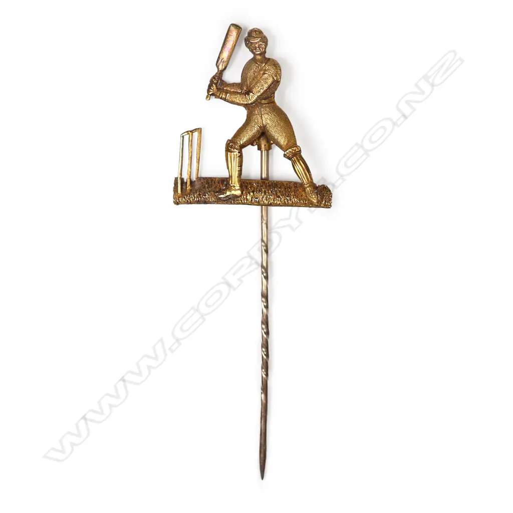An uncommon c.1900  9ct gold cricketer tie pin, Image 1++