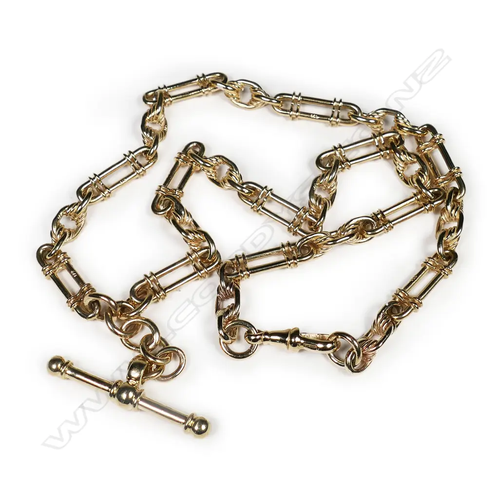 A 9ct gold fob chain, Image 1++