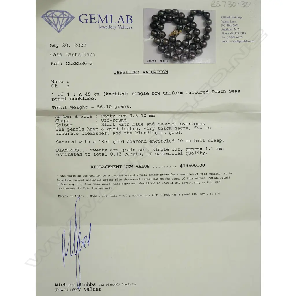 A black South Sea pearl necklace, Image 1++