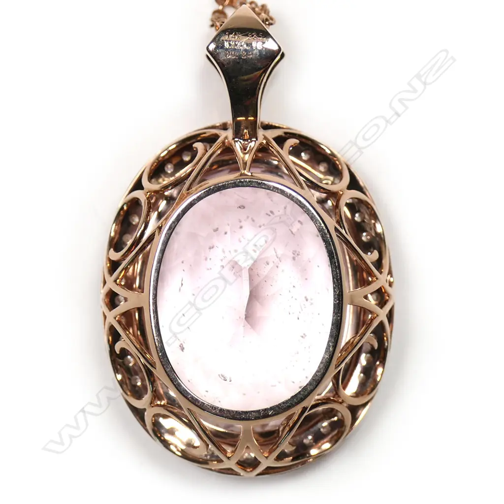A 14ct rose gold, kunzite and diamond statement necklace, Image 1++