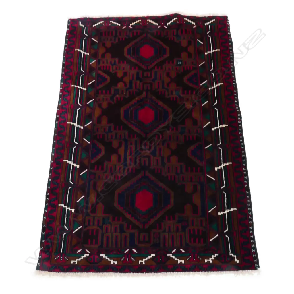 A hand knotted wool pile tribal Balouchi rug, Image 1++