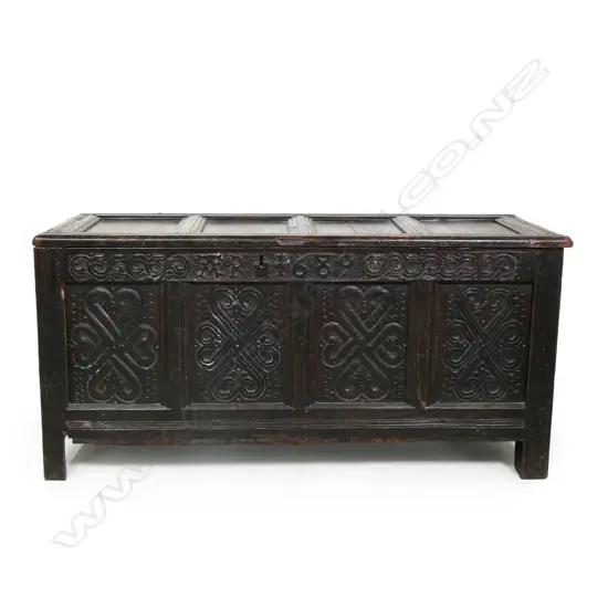 A George III oak coffer,