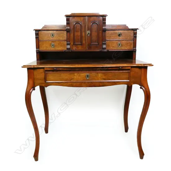 A 19thC walnut bonheur-du-jour,
