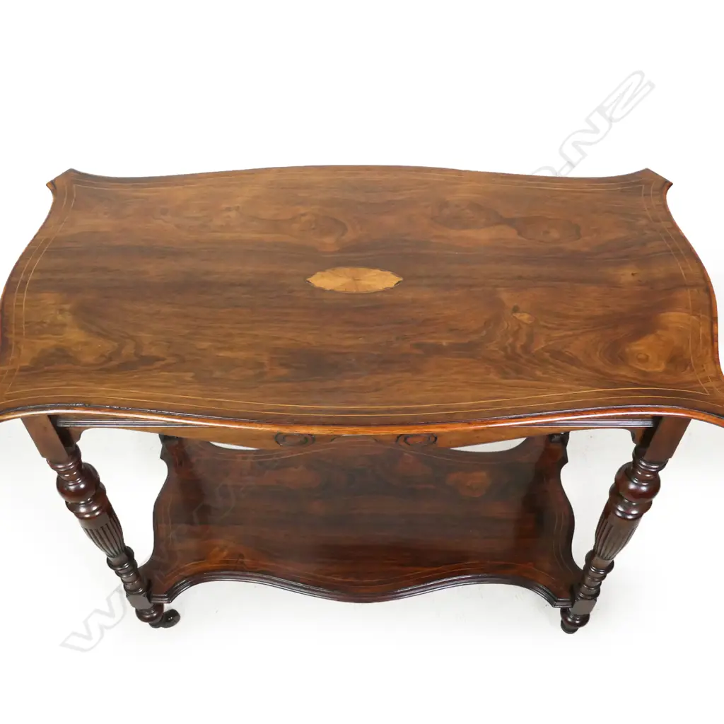 An Edwardian walnut Sheraton revival side table, Image 1++