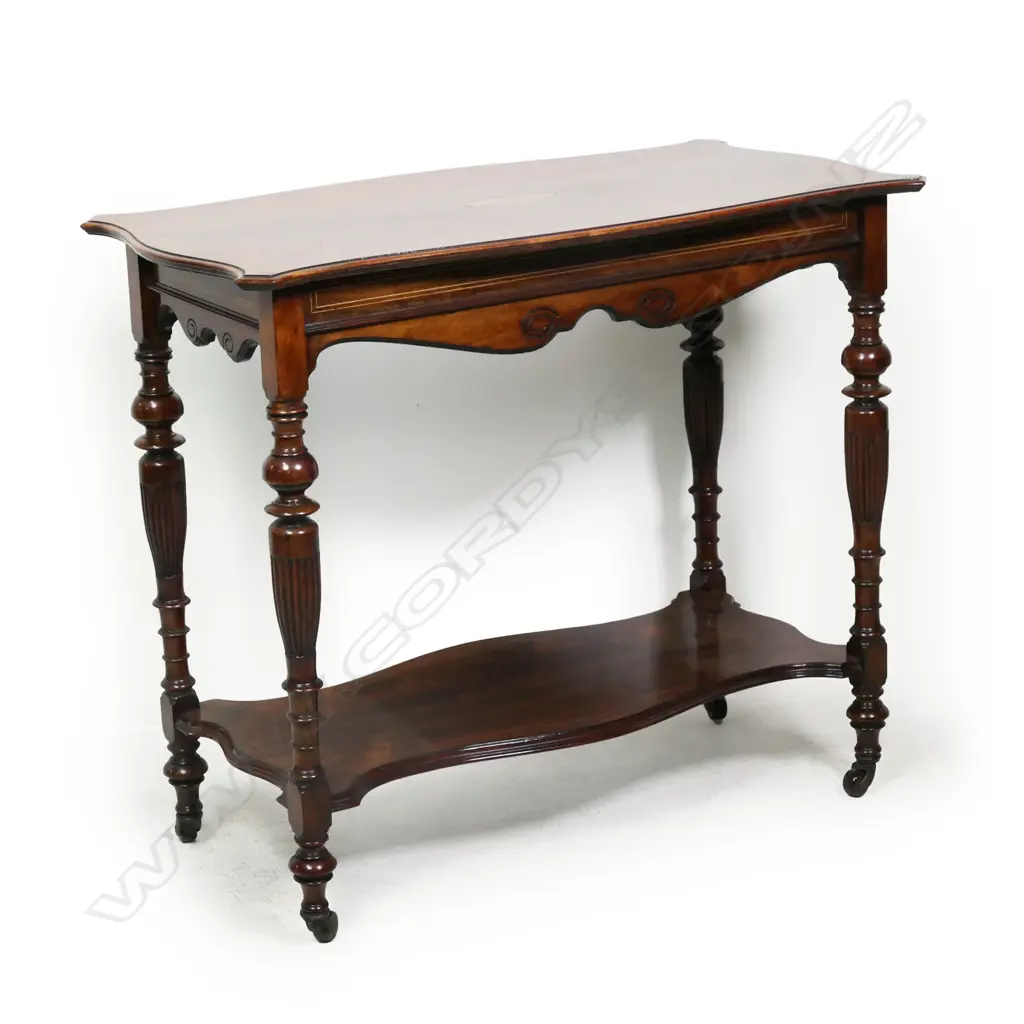 An Edwardian walnut Sheraton revival side table, Image 1++
