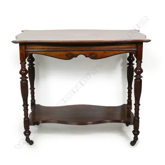 An Edwardian walnut Sheraton revival side table,