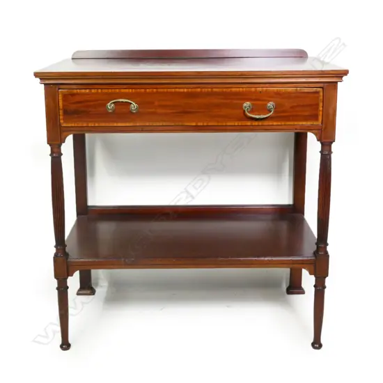 An Edwardian mahogany Sheraton revival side table,