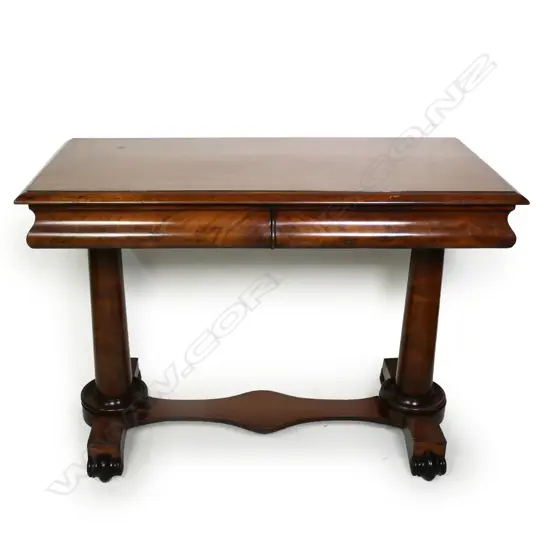 A William IV two drawer mahogany side table,
