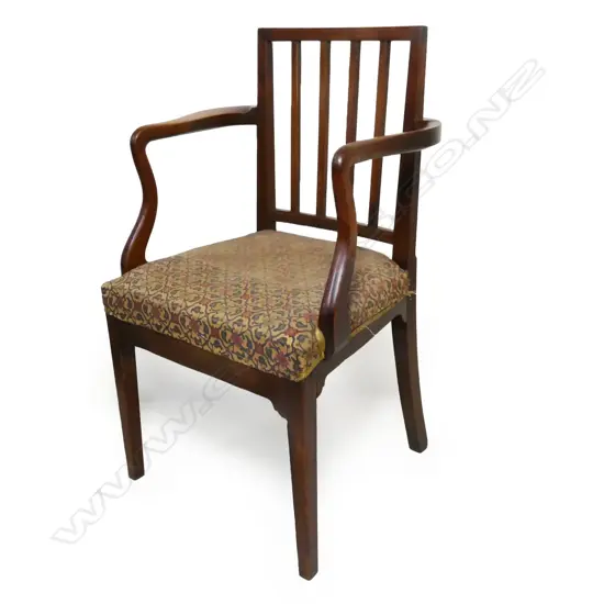 A George II mahogany Suffolk armchair,