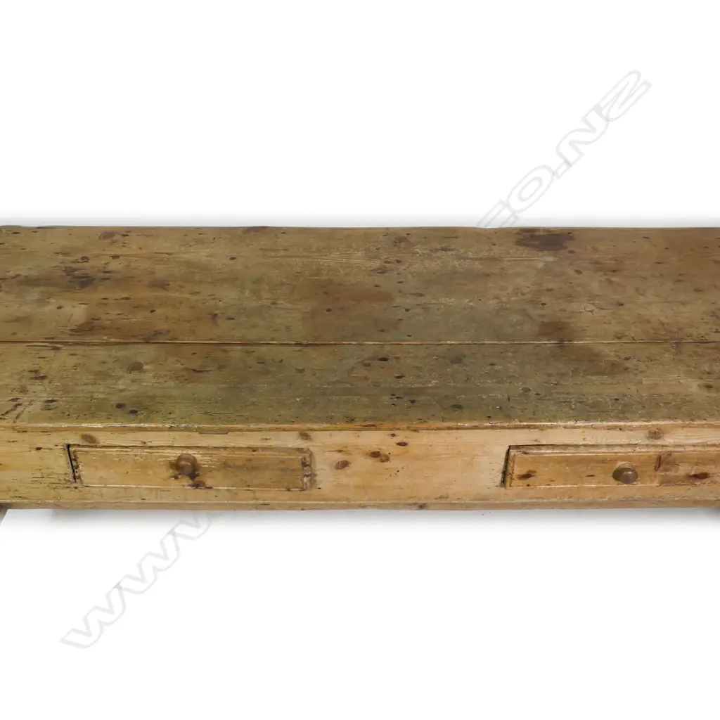 A 19thC large country pine kitchen preparation table, Image 1++
