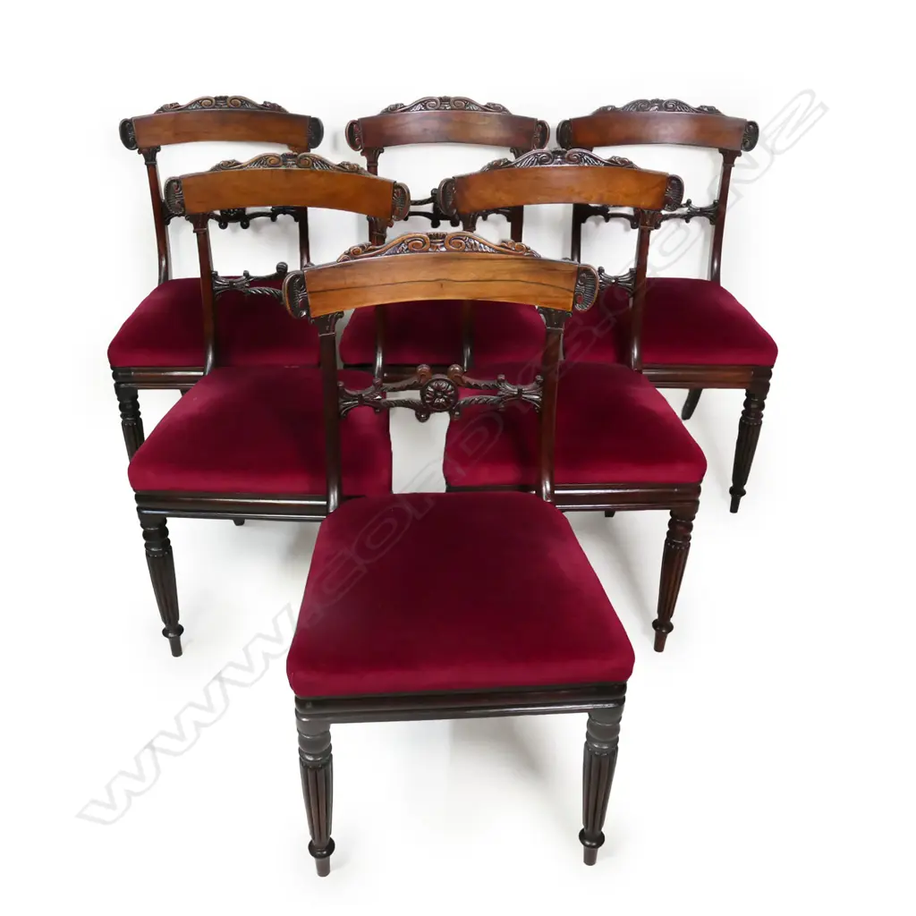 A set of six Regency quality rosewood dining chairs, Image 1++