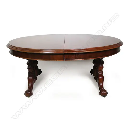 A good Victorian oval mahogany banquet extension dining table,