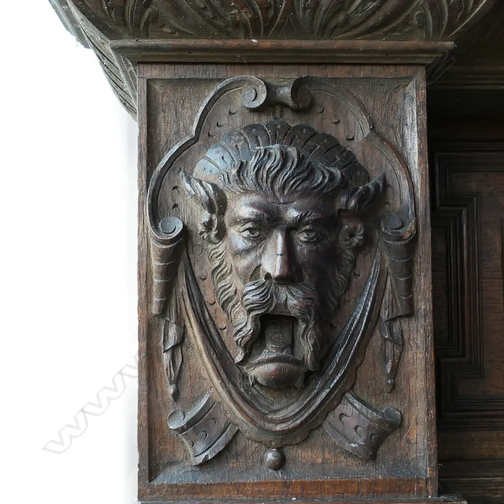 An impressive Victorian carved oak fireplace surround and over mantel, Image 1++