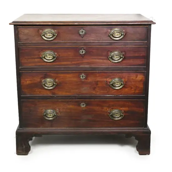 A George III mahogany small proportion chest,