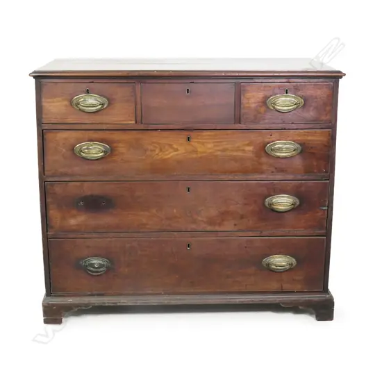 A George III mahogany flat front chest,